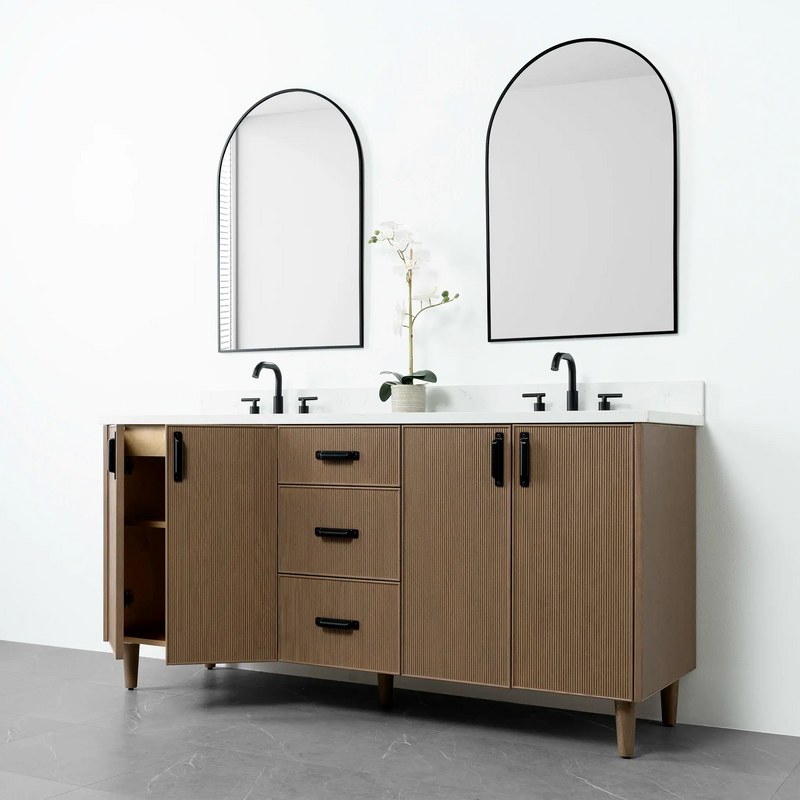 Malibu 72" Almond Coast Bathroom Vanity, Double Sink - Teodor Vanities United States