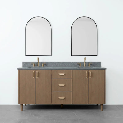 Malibu 72" Almond Coast Bathroom Vanity, Double Sink - Teodor Vanities United States