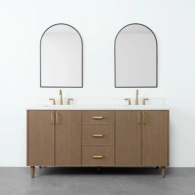 Malibu 72" Almond Coast Bathroom Vanity, Double Sink - Teodor Vanities United States