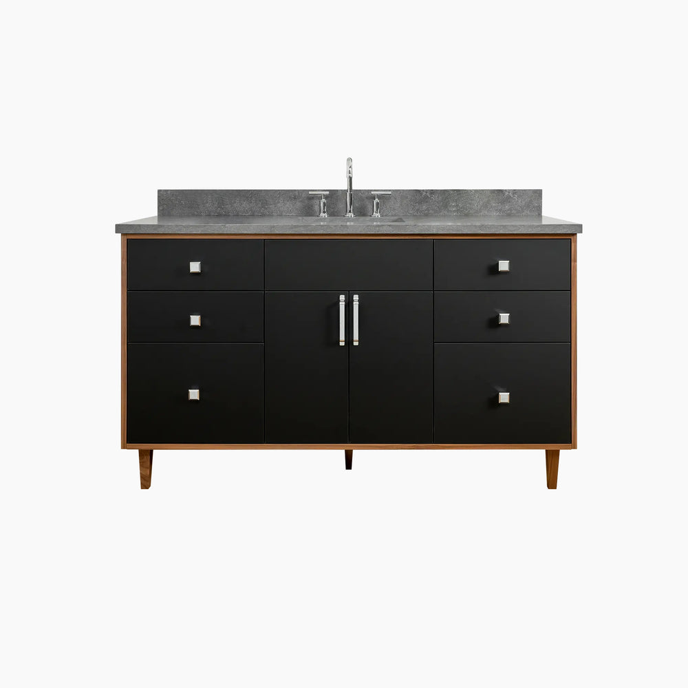 Sidney 60" Matte Black Bathroom Vanity