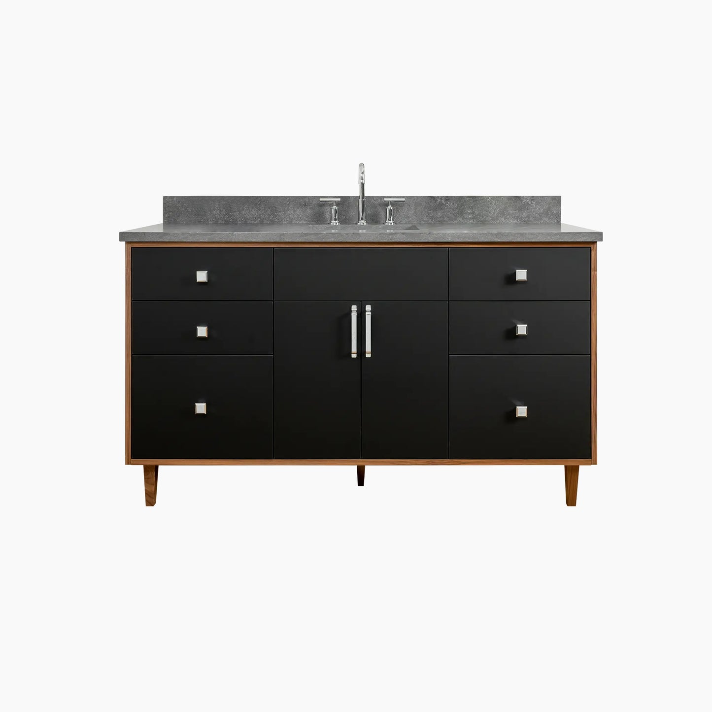 Sidney 60" Matte Black Bathroom Vanity