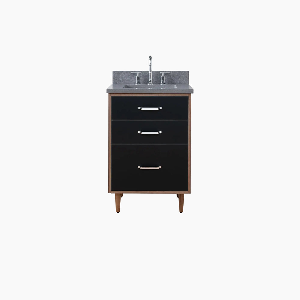 Sidney SLIM 24" Matte Black Bathroom Vanity