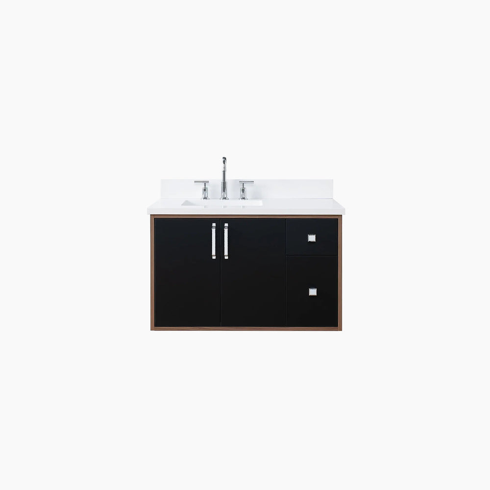 
                  
                    Sidney SLIM 36" Wall Mount Matte Black Bathroom Vanity, Left Sink
                  
                