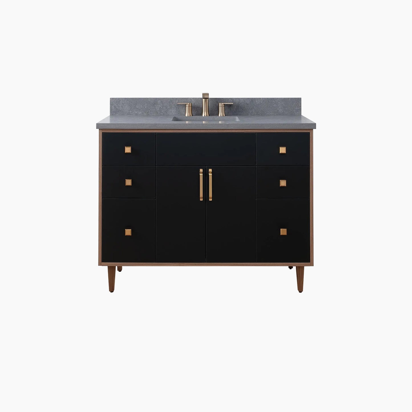 Sidney SLIM 48" Matte Black Bathroom Vanity