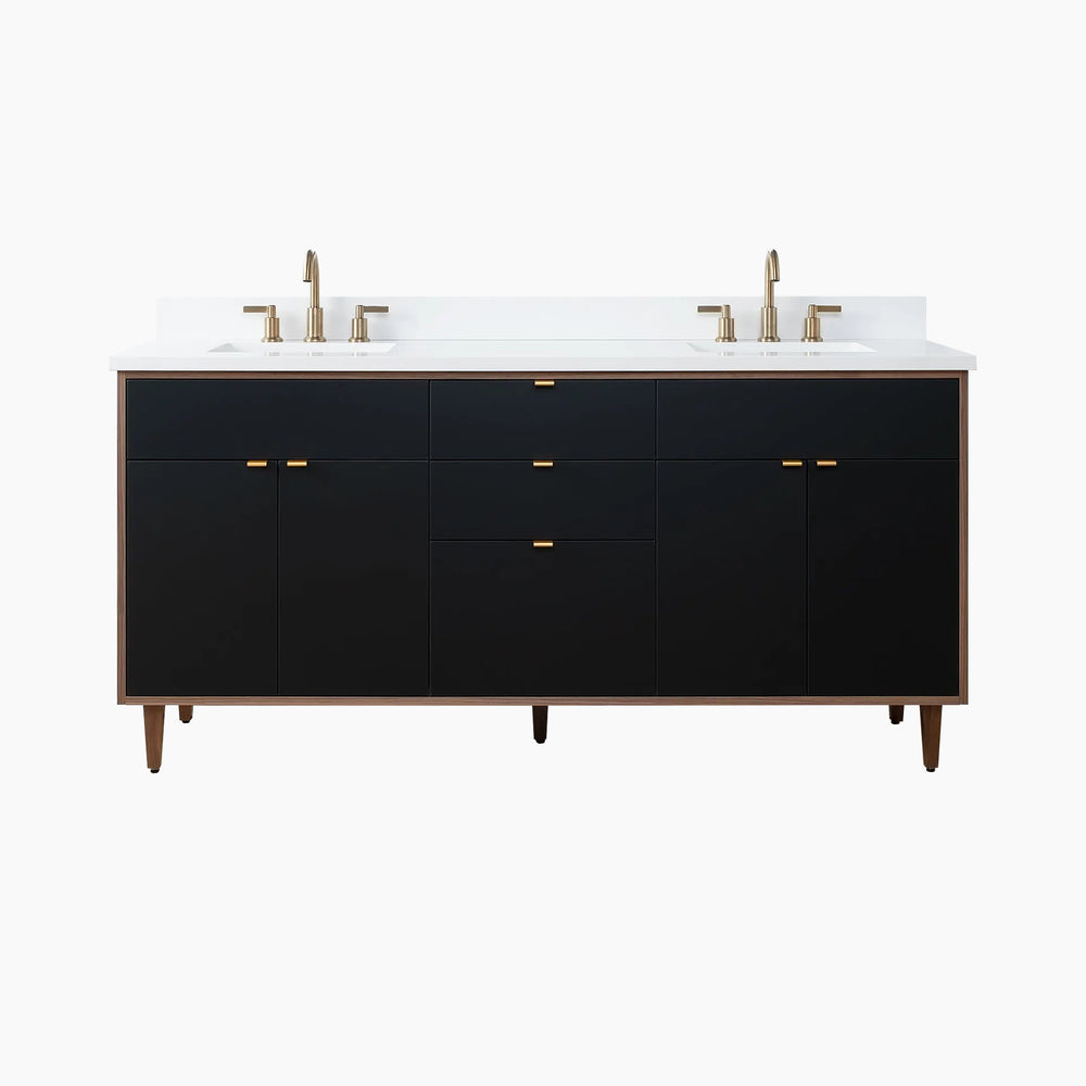 
                  
                    Sidney SLIM 72" Matte Black Bathroom Vanity, Double Sink
                  
                