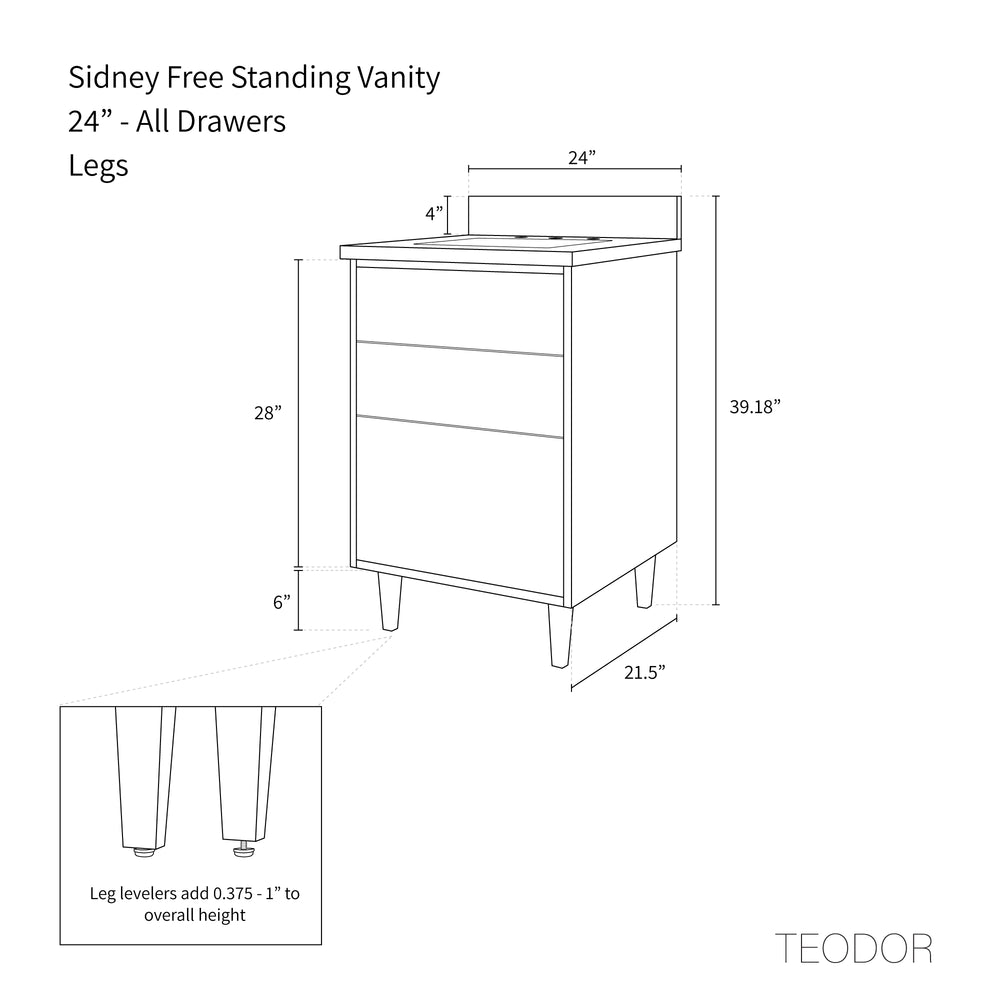
                  
                    Sidney 24" Matte Black Bathroom Vanity - Teodor Vanities United States
                  
                