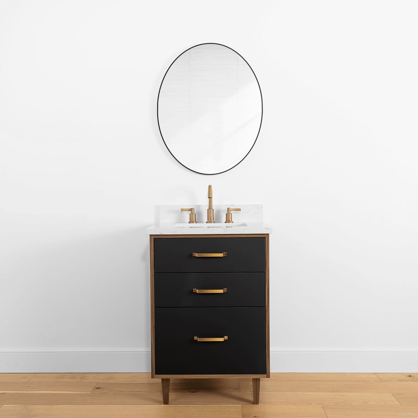 Sidney 24" Matte Black Bathroom Vanity - Teodor Vanities United States