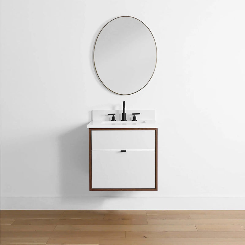 Sidney 24" Wall Mount Gloss White Bathroom Vanity - Teodor Vanities United States