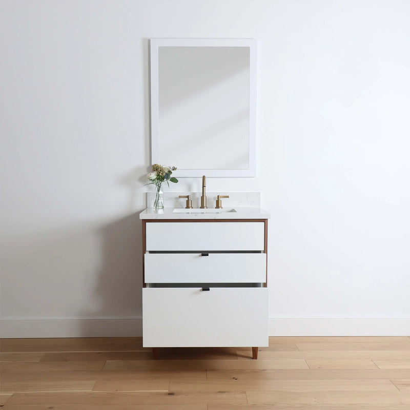 Sidney 30" Gloss White Bathroom Vanity - Teodor Vanities United States