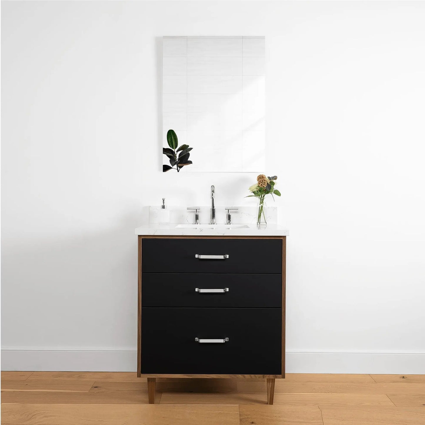 Sidney 30" Matte Black Bathroom Vanity - Teodor Vanities United States