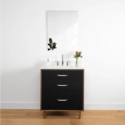 Sidney 30" Matte Black Bathroom Vanity - Teodor Vanities United States