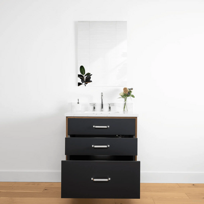 Sidney 30" Matte Black Bathroom Vanity