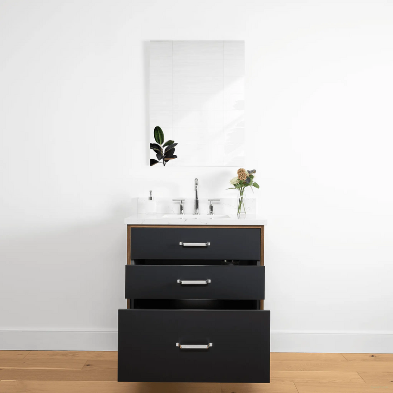 Sidney 30" Matte Black Bathroom Vanity - Teodor Vanities United States