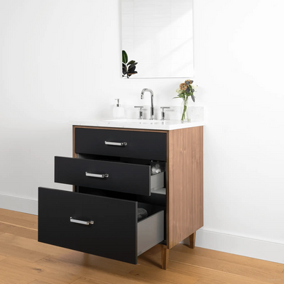 Sidney 30" Matte Black Bathroom Vanity - Teodor Vanities United States