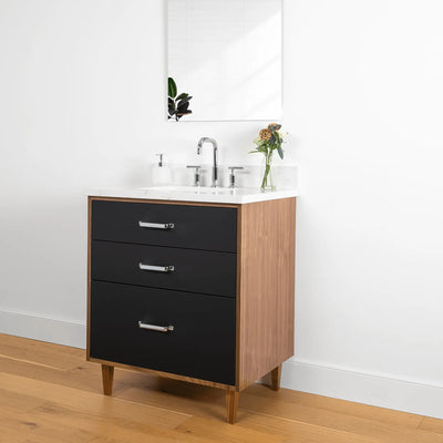 Sidney 30" Matte Black Bathroom Vanity - Teodor Vanities United States