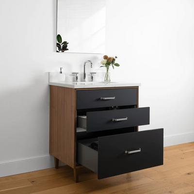 Sidney 30" Matte Black Bathroom Vanity - Teodor Vanities United States