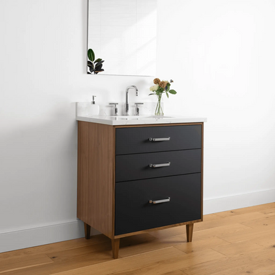 Sidney 30" Matte Black Bathroom Vanity