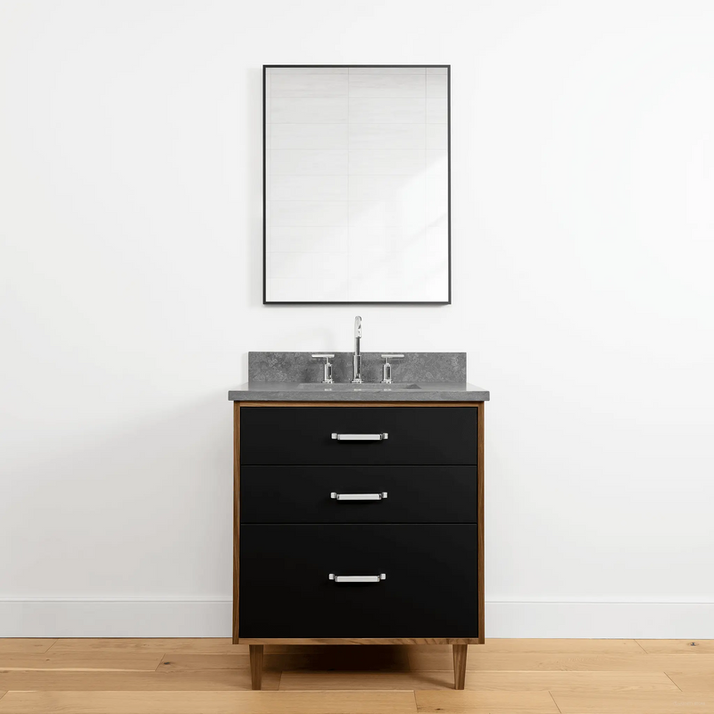 Sidney 30" Matte Black Bathroom Vanity - Teodor Vanities United States