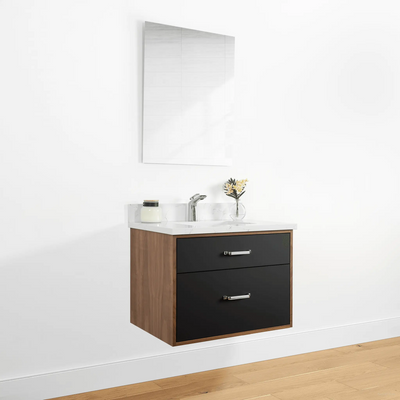 Sidney 30" Wall Mount Matte Black Bathroom Vanity - Teodor Vanities United States