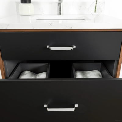 Sidney 30" Wall Mount Matte Black Bathroom Vanity