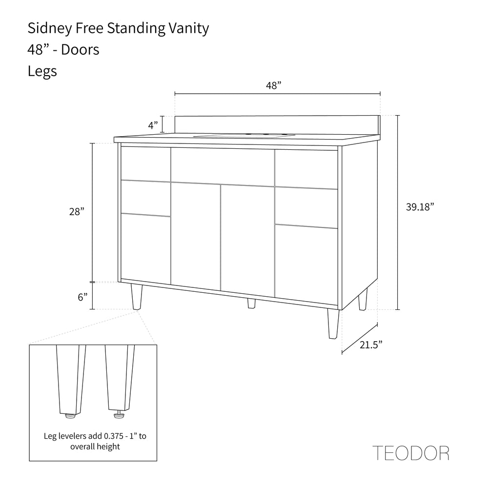 
                  
                    Sidney 48" Matte Black Bathroom Vanity - Teodor Vanities United States
                  
                