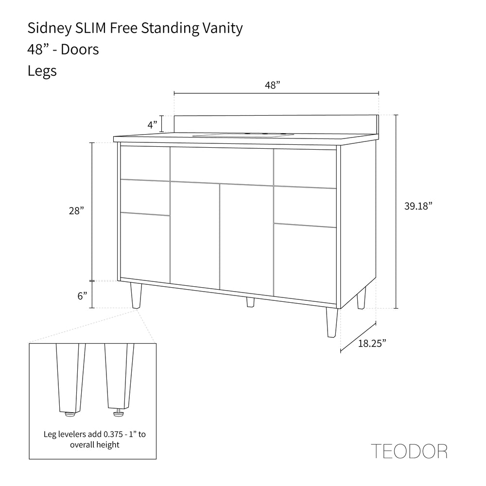 
                  
                    Sidney SLIM 48" Gloss White Bathroom Vanity
                  
                