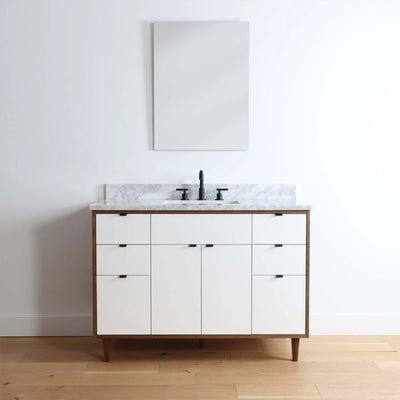 Sidney 48" Gloss White Bathroom Vanity - Teodor Vanities United States