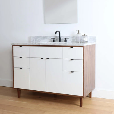 Sidney 48" Gloss White Bathroom Vanity