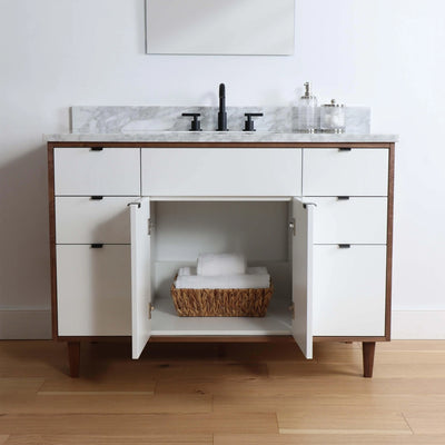 Sidney 48" Gloss White Bathroom Vanity