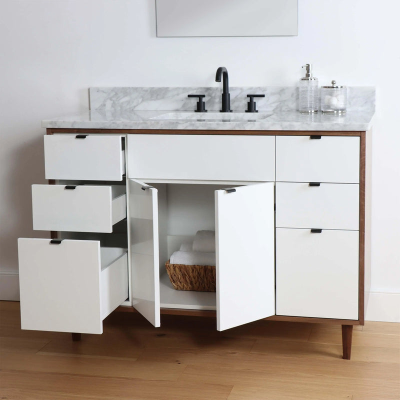 Sidney 48" Gloss White Bathroom Vanity