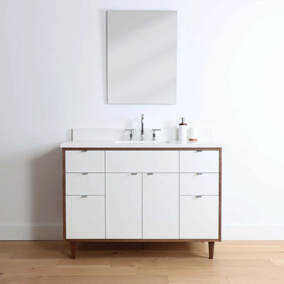 Sidney 48" Gloss White Bathroom Vanity