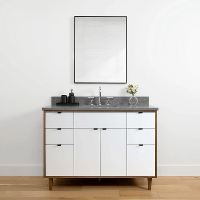 Sidney 48" Gloss White Bathroom Vanity