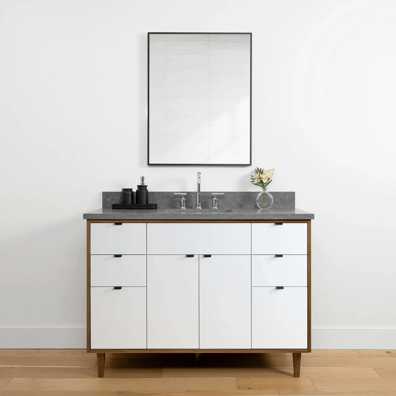 Sidney 48" Gloss White Bathroom Vanity - Teodor Vanities United States