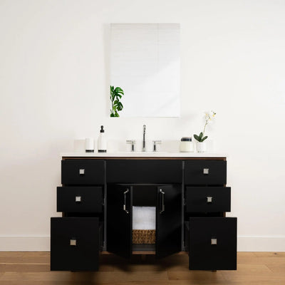 Sidney 48" Matte Black Bathroom Vanity - Teodor Vanities United States