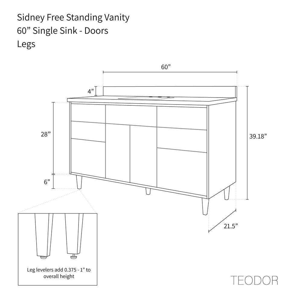 
                  
                    Sidney 60" Matte Black Bathroom Vanity - Teodor Vanities United States
                  
                