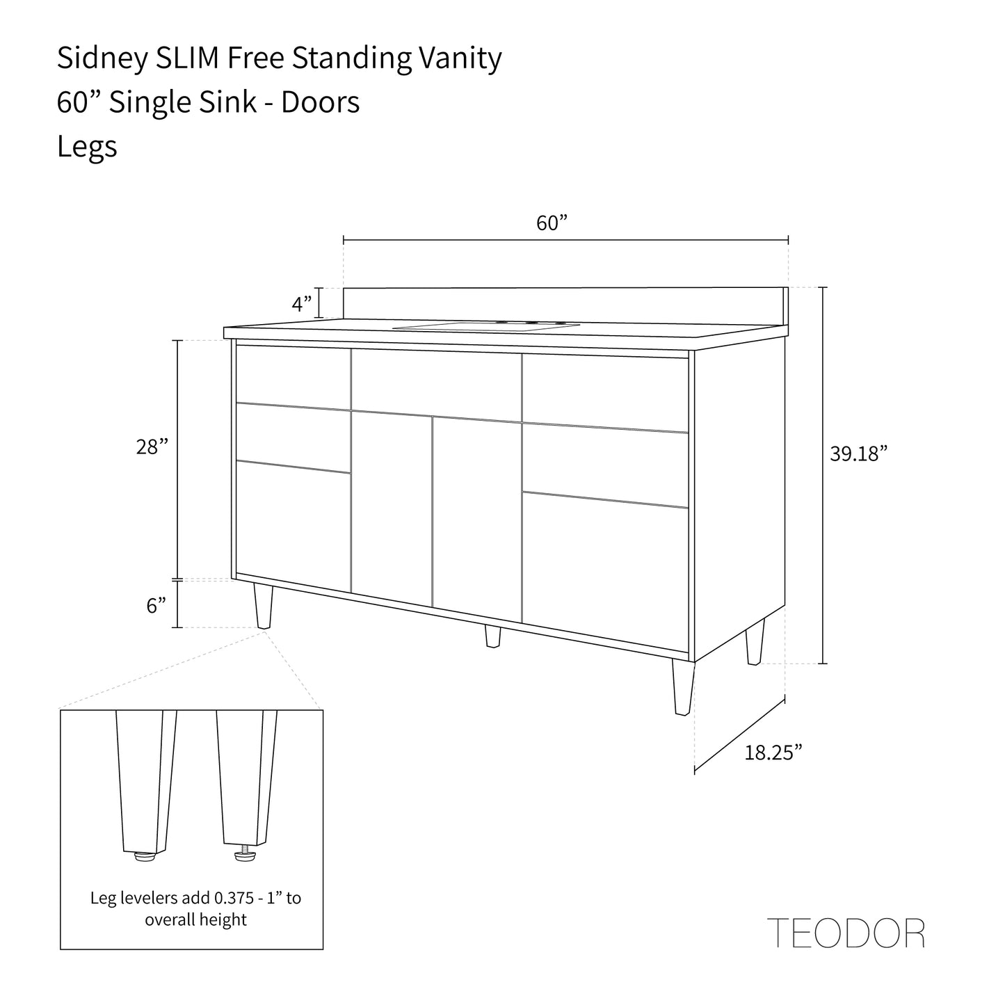 
                  
                    Sidney SLIM 60" Matte Black Bathroom Vanity
                  
                