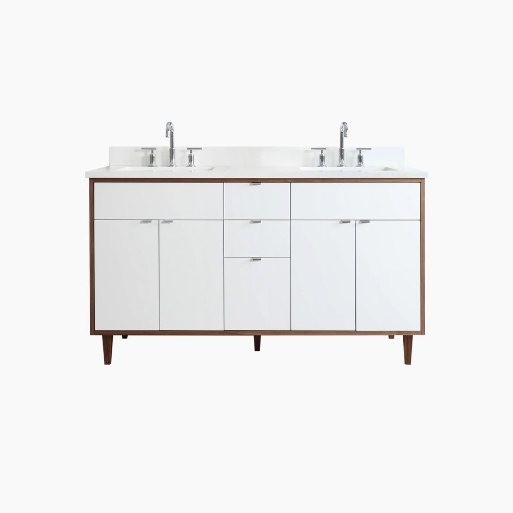 
                  
                    Sidney 60" Gloss White Bathroom Vanity, Double Sink
                  
                