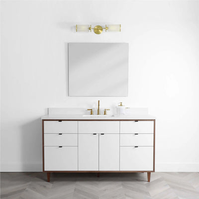 Sidney 60" Gloss White Bathroom Vanity