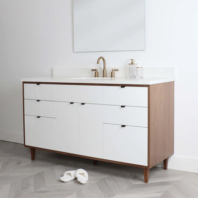 Sidney 60" Gloss White Bathroom Vanity - Teodor Vanities United States