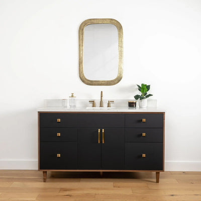 Sidney 60" Matte Black Bathroom Vanity