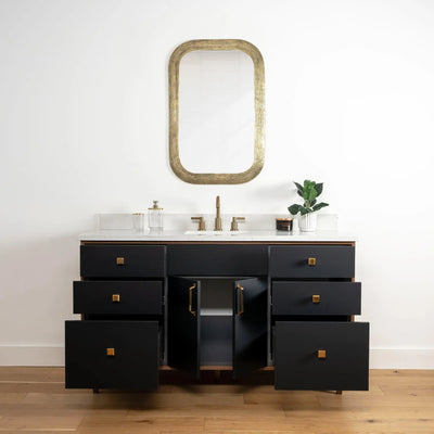 Sidney 60" Matte Black Bathroom Vanity