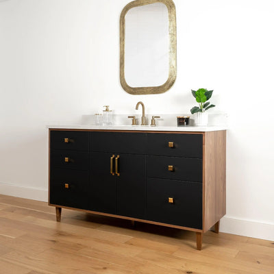 Sidney 60" Matte Black Bathroom Vanity