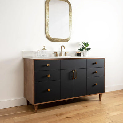 Sidney 60" Matte Black Bathroom Vanity