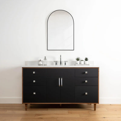 Sidney 60" Matte Black Bathroom Vanity