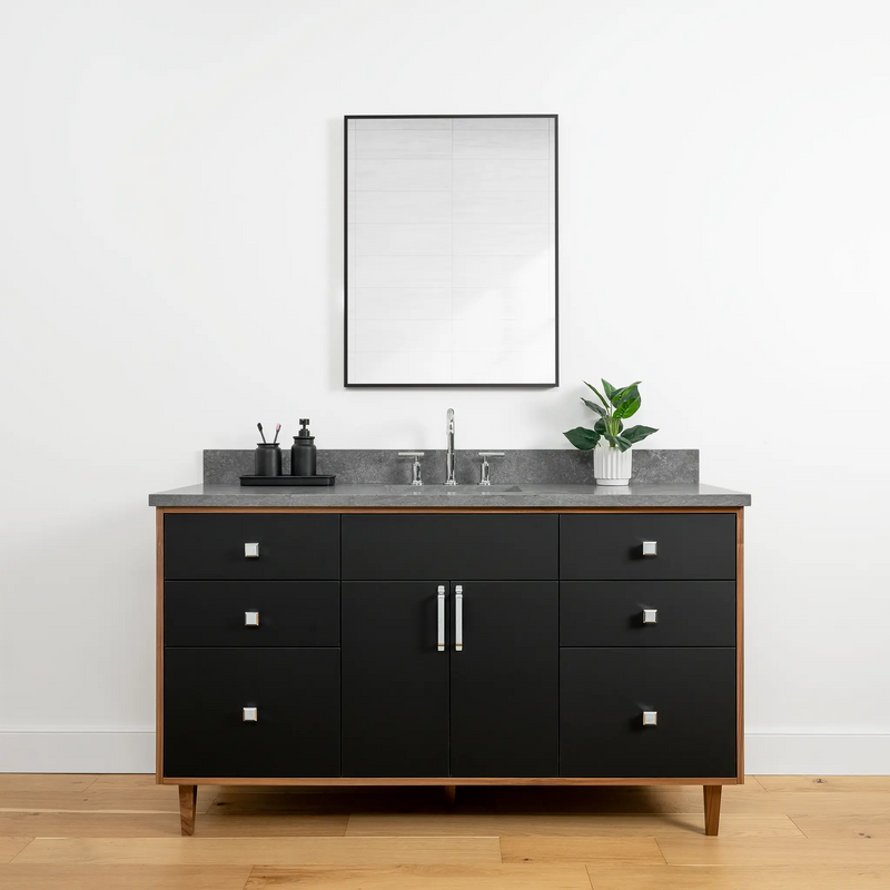 Sidney 60" Matte Black Bathroom Vanity - Teodor Vanities United States