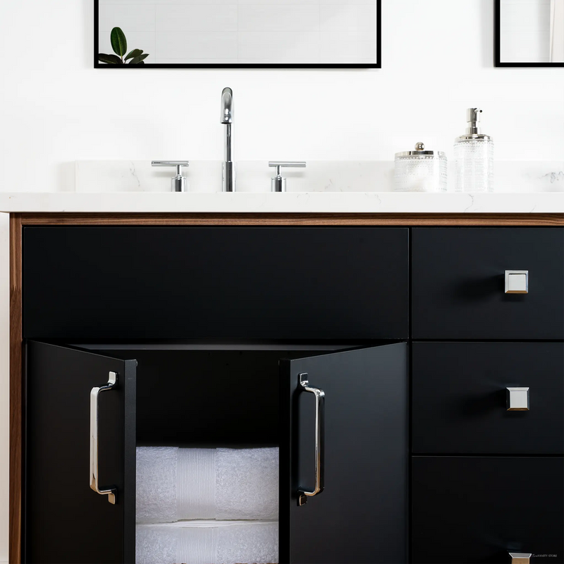 Sidney 60" Matte Black Bathroom Vanity, Double Sink - Teodor Vanities United States