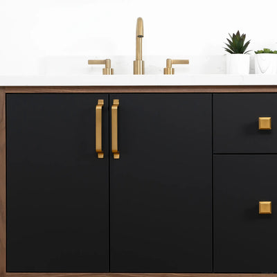 Sidney 60" Wall Mount Matte Black Bathroom Vanity, Double Sink - Teodor Vanities United States