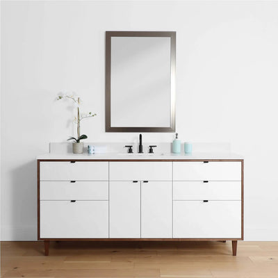 Sidney 72" Gloss White Bathroom Vanity