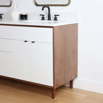 Sidney 72" Gloss White Bathroom Vanity, Double Sink