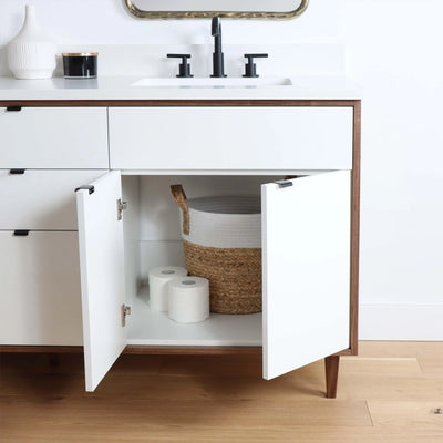 Sidney 72" Gloss White Bathroom Vanity, Double Sink